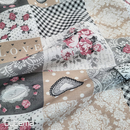 Dekorationsstoff LIA grau PATCHWORK