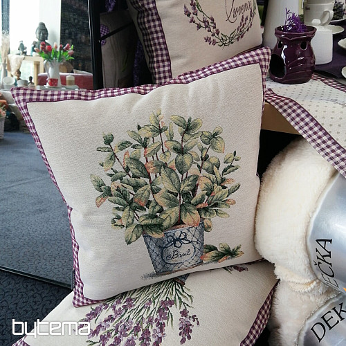 Gobelin-Kissenbezug BLUMEN AUS BASILIKUM DER Provence