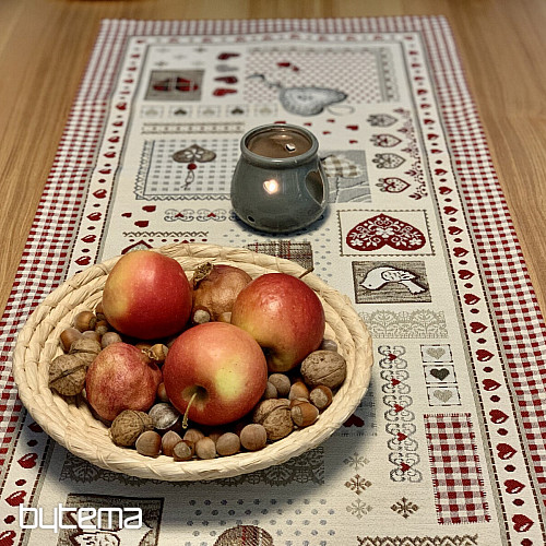 Gobelin-Tischdecke und Schal HERZ DER NATUR