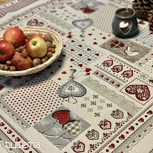 Gobelin-Tischdecke und Schal HERZ DER NATUR