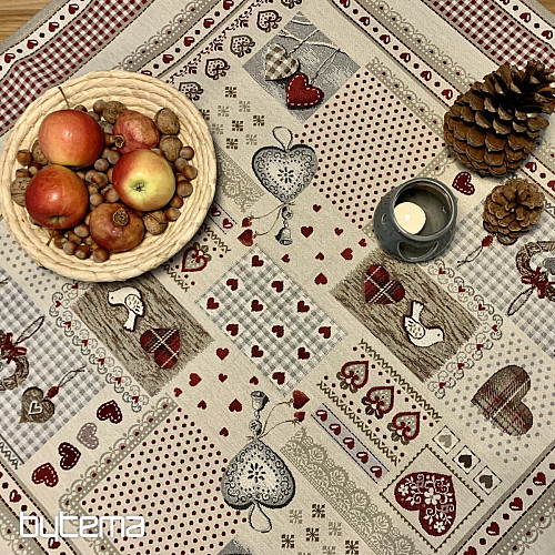 Gobelin-Tischdecke und Schal HERZ DER NATUR