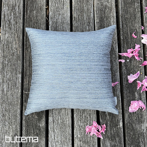 Chenille-Kissenbezug ELIA blau-grau