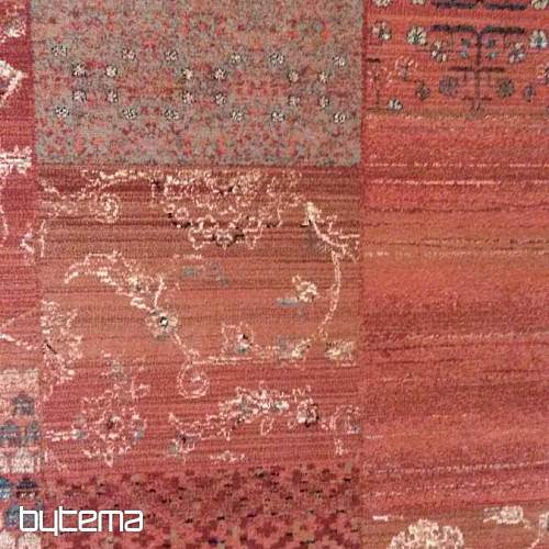 Luxus-Wollteppich ROYAL PATCHWORK red