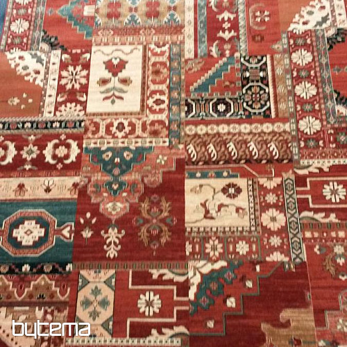 Luxus-Wollteppich ROYAL PATCHWORK multi rot