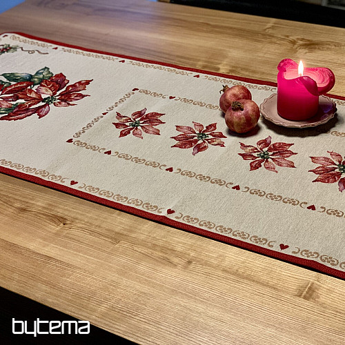 Gobelin Weihnachts-Tischdecke Poinsettias
