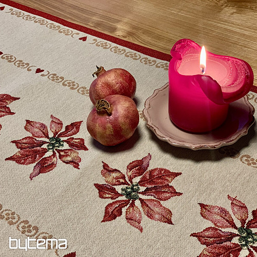 Gobelin Weihnachts-Tischdecke Poinsettias