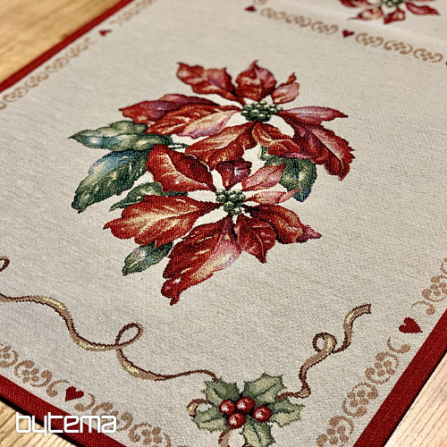 Gobelin Weihnachts-Tischdecke Poinsettias