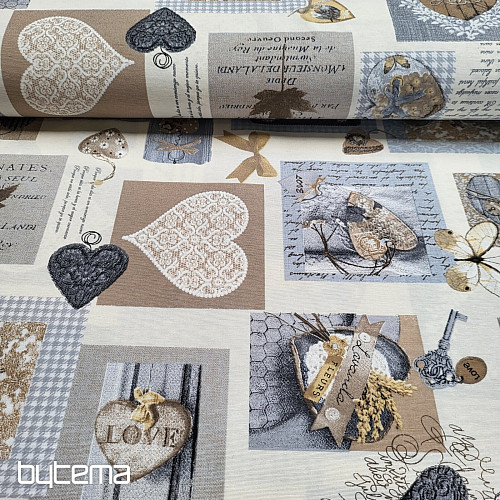 Dekostoff HERZ SHABBY beige