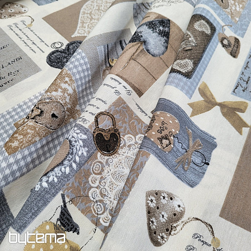 Dekostoff HERZ SHABBY beige