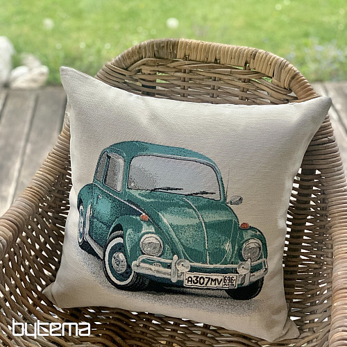 Gobelin-Kissenbezug VW KÄFER TÜRKIS