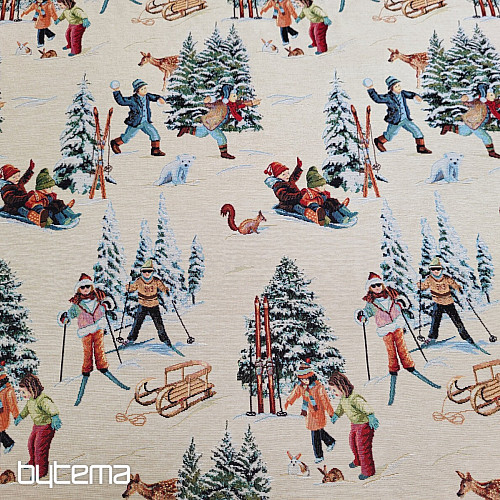 Gobelinstoff SKIFAHRER