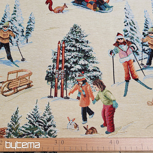 Gobelinstoff SKIFAHRER