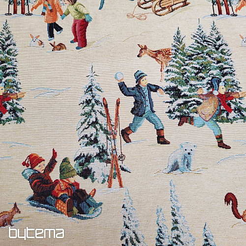 Gobelinstoff SKIFAHRER