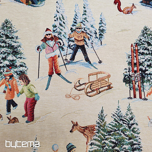 Gobelinstoff SKIFAHRER