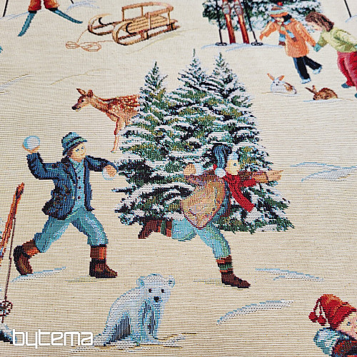 Gobelinstoff SKIFAHRER
