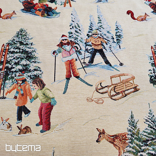 Gobelinstoff SKIFAHRER