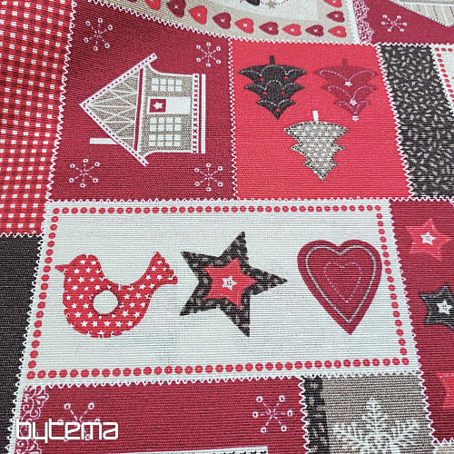 Weihnachtsdekorstoff, Weihnachtsgeschenk, rot-grau