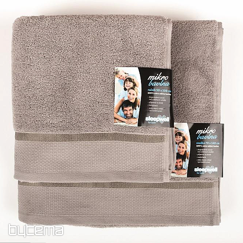 Handtuch und Badetuch MIKRO graubraun
