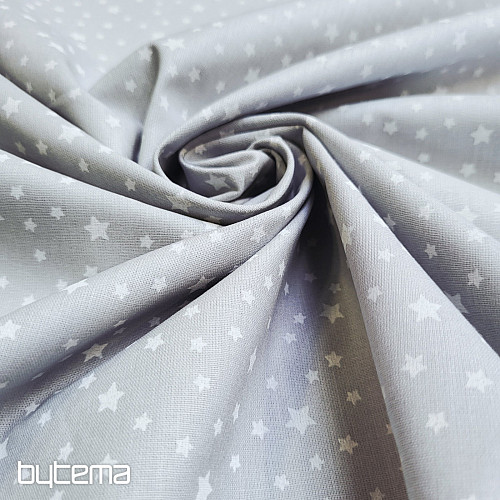 Baumwollstoff STARS grau