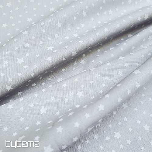 Baumwollstoff STARS grau
