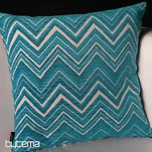 Dekorativer Kissenbezug ZIG ZAG blau türkis
