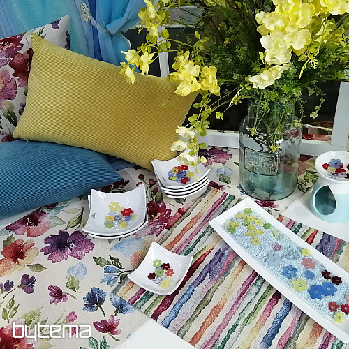 Gobelinstoff PASTELLBLUMEN