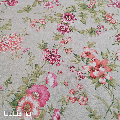 Dekostoff FUCHSIE beige