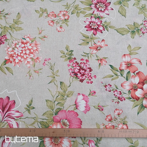Dekostoff FUCHSIE beige