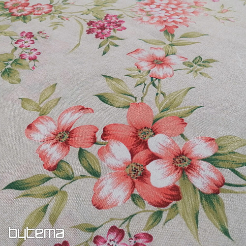 Dekostoff FUCHSIE beige