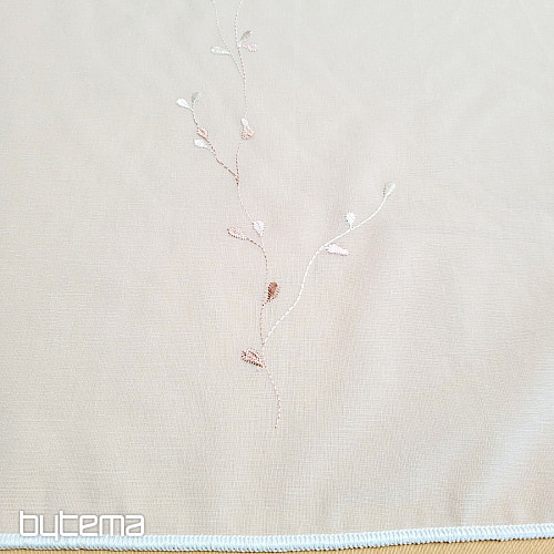 Moderne bestickte Gardine GERSTER 11545 white - coral