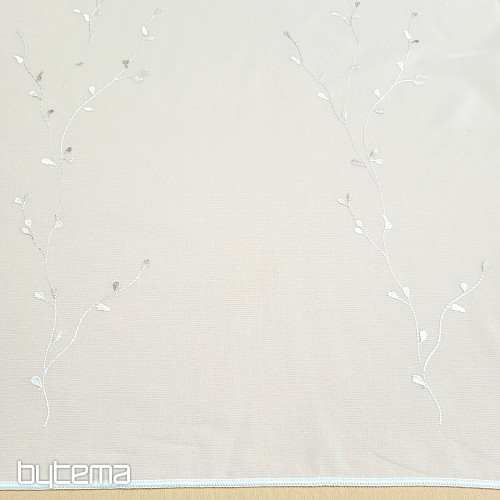 Bestickte Luxusgardine GERSTER 11545 weiß - beige