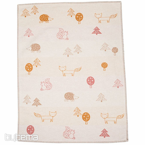 Kinder-Baumwolldecke DF Animals 100x75