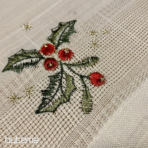 Gestickte Weihnachtstischdecken und Läufer KERZEN