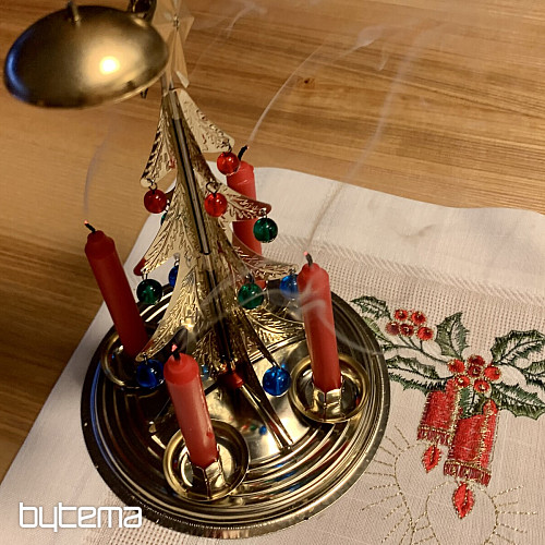 Gestickte Weihnachtstischdecken und Läufer KERZEN