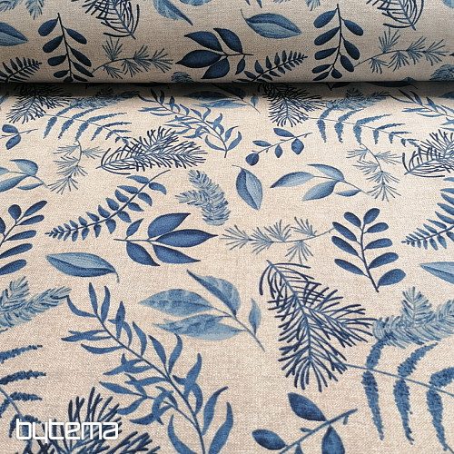 Dekostoff Farn BLAU