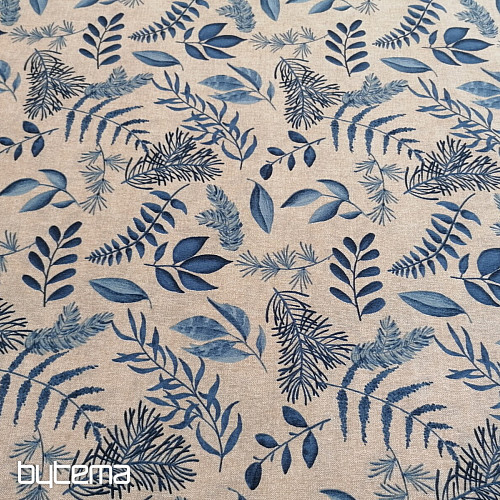Dekostoff Farn BLAU