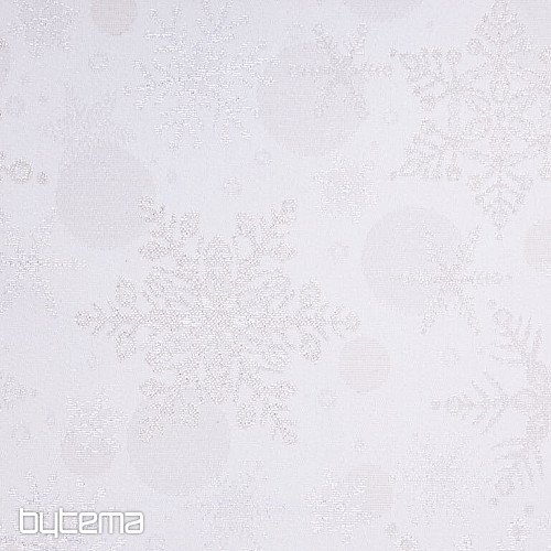 Dekostoffe jacquard SCHNEEFLOCKEN II. silver