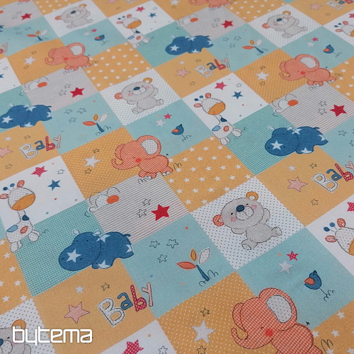 Baumwollstoff BABY ZOO bunt