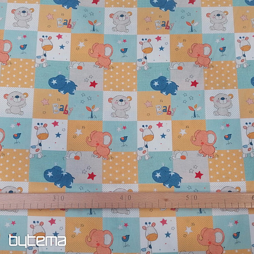 Baumwollstoff BABY ZOO bunt