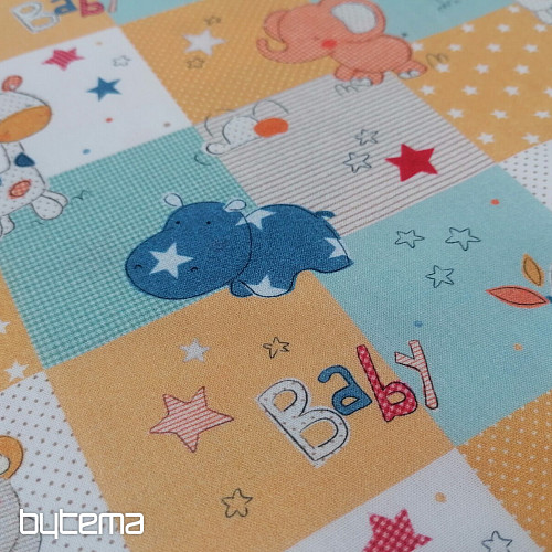 Baumwollstoff BABY ZOO bunt