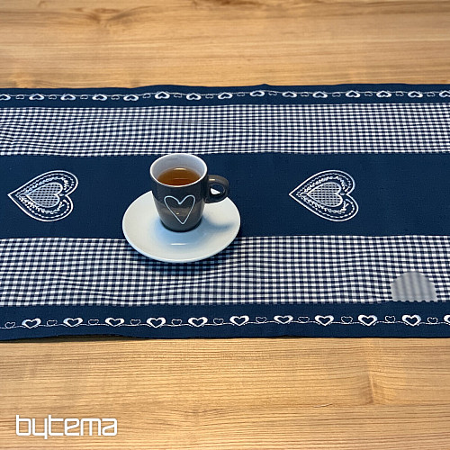 Bestickten Tischdecken LANDHAUS blau
