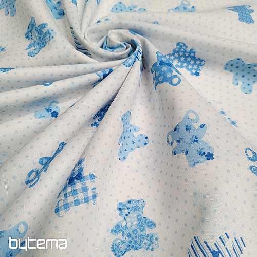 Baumwollstoff BABY TEDDY blau