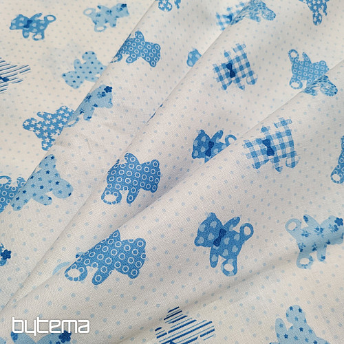 Baumwollstoff BABY TEDDY blau
