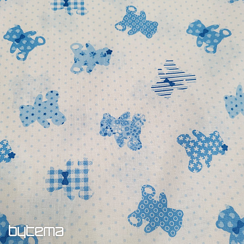 Baumwollstoff BABY TEDDY blau