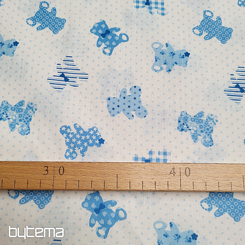 Baumwollstoff BABY TEDDY blau