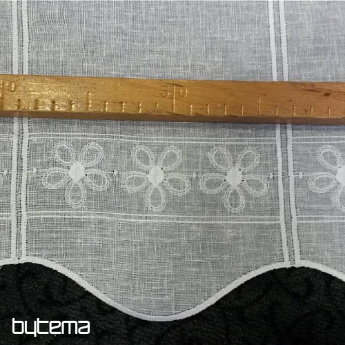 Gardine für Vitrage Blumen 11383 weiss