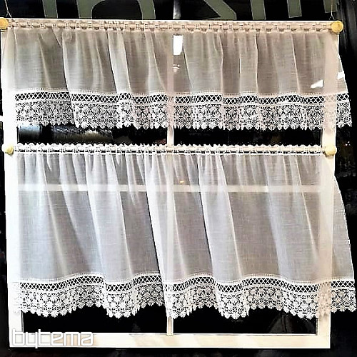 Gehäckelte Gardine für Vitrage 189 white