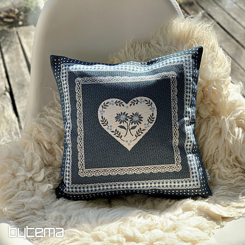 Gobelin-Kissenbezug LANDRAUM blau