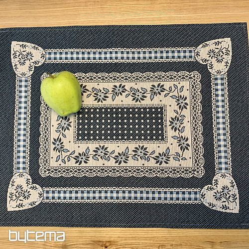 Gobelin-Tischdecke und Schal SELSKÁ JIZBA blau
