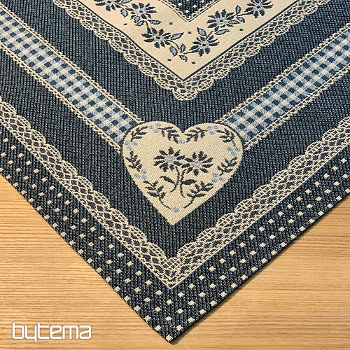 Gobelin-Tischdecke und Schal SELSKÁ JIZBA blau